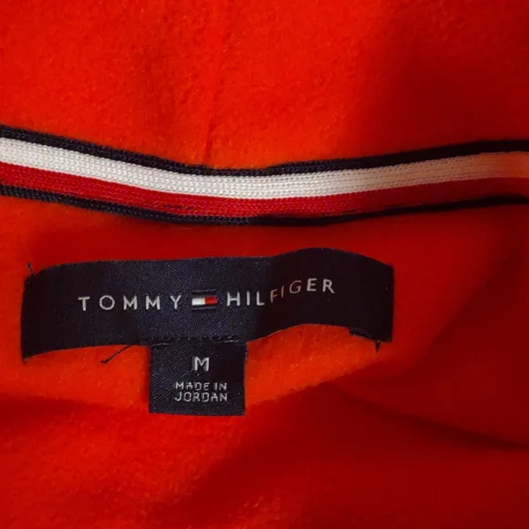 Tommy Hilfiger turtleneck orange faux fur fleece Size M - Picture 6 of 9